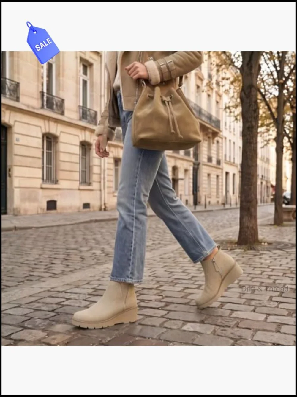 Women's Low Heel Platform Wedge Ankle Boots